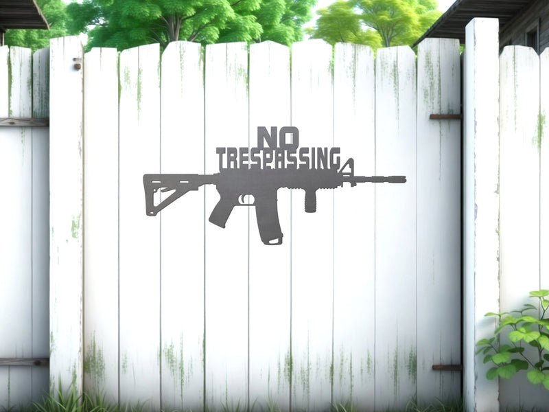 AR15 No Trespassing Sign