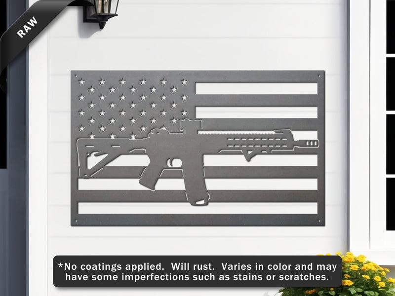 American Flag Gun Sign