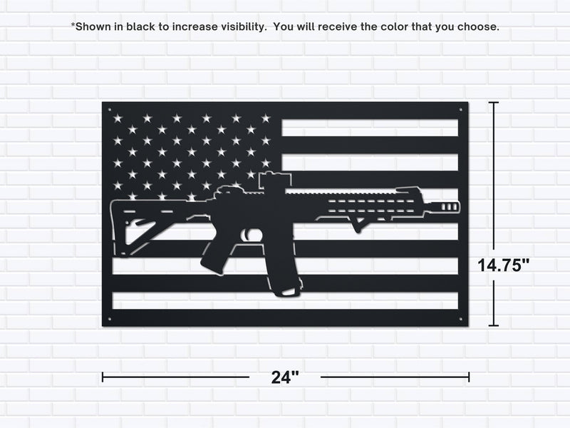 American Flag Gun Sign