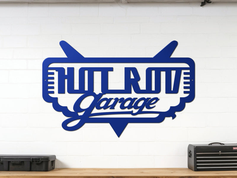 Hot Rod Garage Metal Sign | Steel Garage Wall Decor for Car Enthusiasts