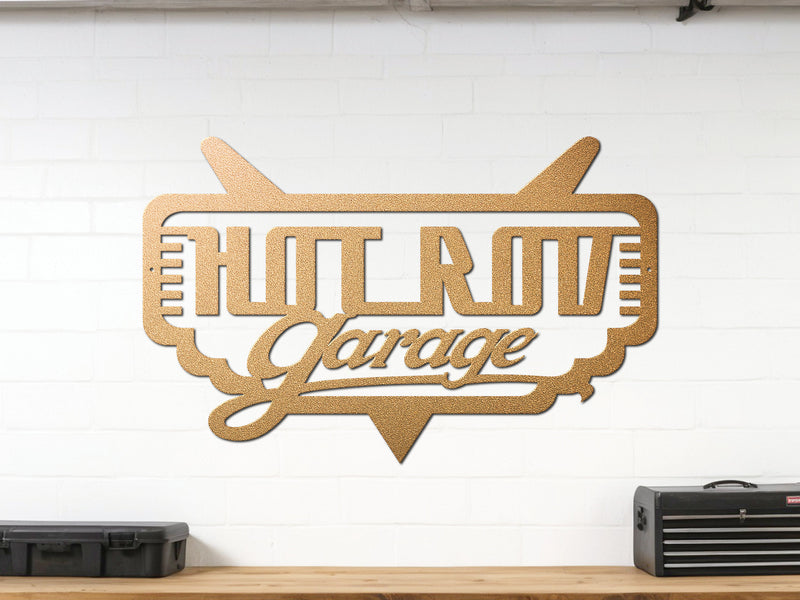 Hot Rod Garage Metal Sign | Steel Garage Wall Decor for Car Enthusiasts