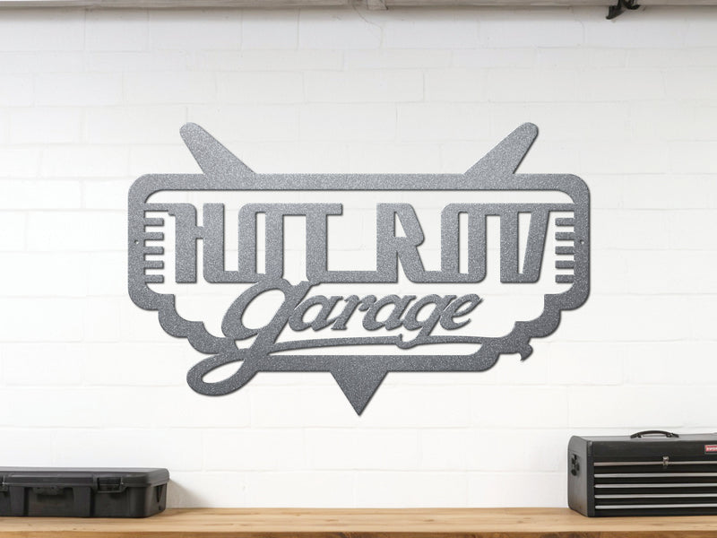 Hot Rod Garage Metal Sign | Steel Garage Wall Decor for Car Enthusiasts