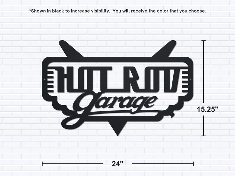 Hot Rod Garage Metal Sign | Steel Garage Wall Decor for Car Enthusiasts