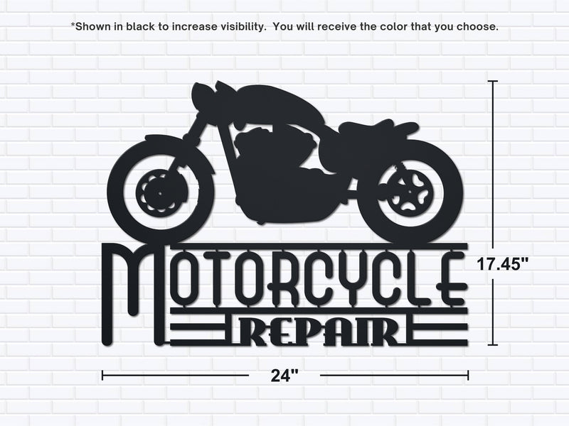 Motorcycle Wall Art, Metal Motorcycle Repair Shop Sign, Biker Gift, Motorcycle Decor