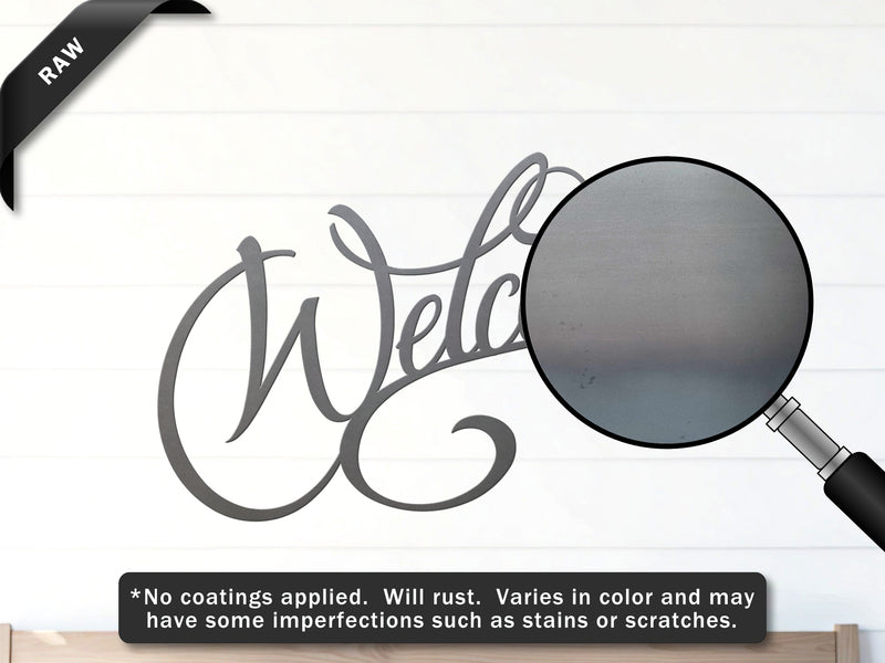 Welcome Sign -- Plasma Cut Metal Wall Art Steel Farmhouse Decor