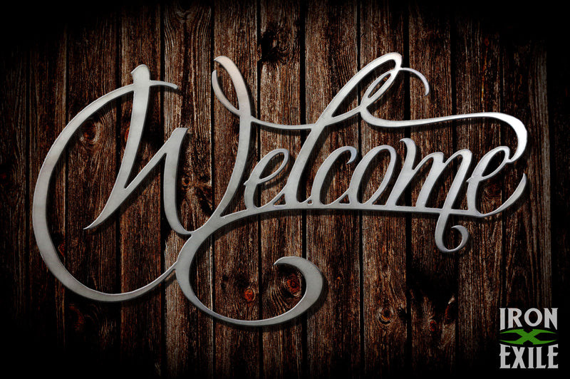 Metal Welcome Sign for Farmhouse Porch or Patio
